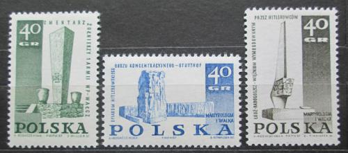 Poštové známky Po¾sko 1967 Váleèné pamätníky Mi# 1790-92