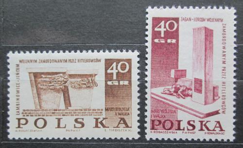 Poštové známky Po¾sko 1967 Váleèné pamätníky Mi# 1818-19