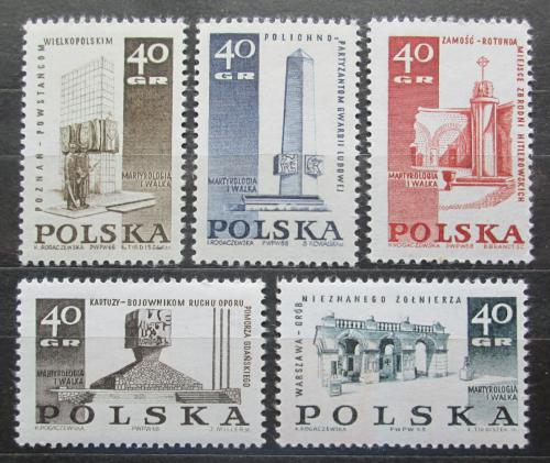 Poštové známky Po¾sko 1968 Váleèné pamätníky Mi# 1885-89