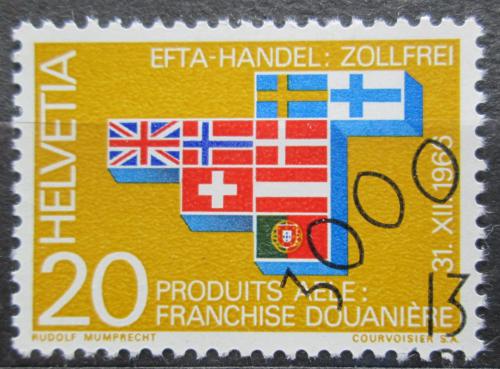Potov znmka vcarsko 1967 Vlajky zem EFTA Mi# 852 - zvi obrzok