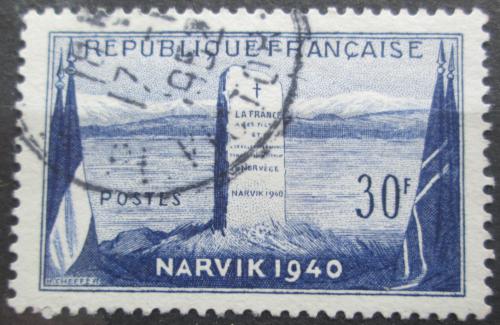 Po�tov� zn�mka Franc�zsko 1952 Pam�tn�k v Narviku Mi# 940