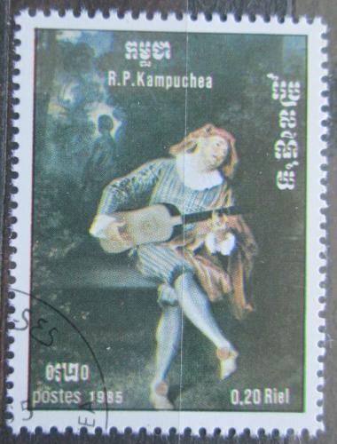 Poštová známka Kambodža 1985 Umenie, Antoine Watteau Mi# 680