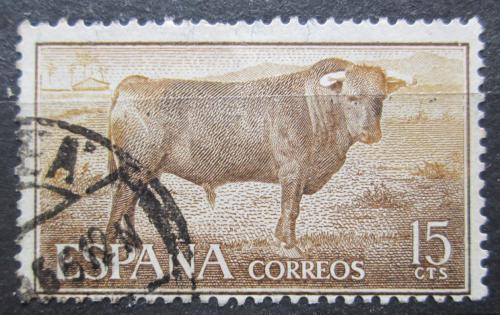 Poštová známka Španielsko 1960 Býk Mi# 1151