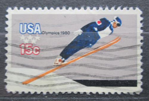 Poštová známka USA 1980 ZOH Lake Placid, skoky na lyžích Mi# 1413