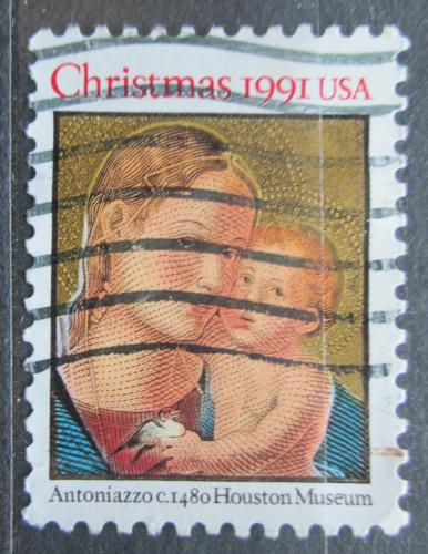 Potov znmka USA 1991 Vianoce, umenie, Antoniazzo Romano Mi# 2194 - zvi obrzok
