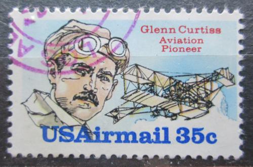 Poštová známka USA 1980 FGlenn H. Curtiss a letadlo Mi# 1454