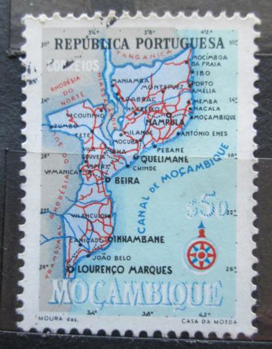 Poštová známka Poštová známka Mozambik 1954 Mapa Mi# 443