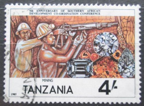 Poštová známka Tanzánia 1985 Tìžba diamantù Mi# 255 