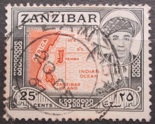 Poštová známka Zanzibar 1961 Mapa Mi# 244
