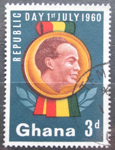 Poštová známka Ghana 1960 Prezident Kwame Nkrumah Mi# 80