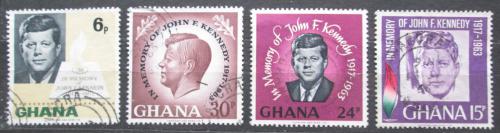 Poštové známky Ghana 1965 Prezident John F. Kennedy Mi# 246-49