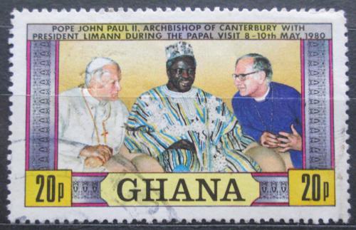Poštová známka Ghana 1981 Návštìva papeže Jana Pavla II. Mi# 880