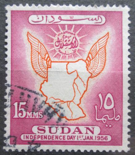 Poštová známka Súdán 1956 Mapa Súdánu Mi# 151