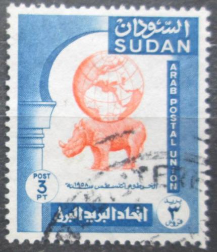 Poštová známka Súdán 1958 Nosorožec a zemìkoule Mi# 155