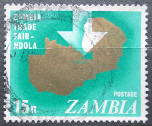 Poštová známka Zambia 1968 Mapa Mi# 51