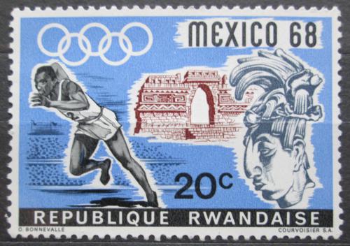 Poštová známka Rwanda 1968 LOH Mexiko, sprint Mi# 261