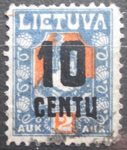 Poštová známka Litva 1922 Velkokníže Kìstutis pretlaè Mi# 168