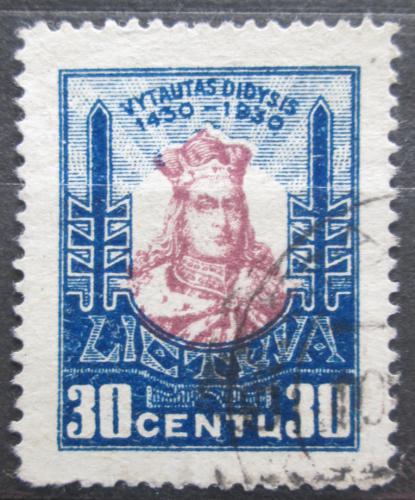 Poštová známka Litva 1930 Kníže Vytautás Mi# 298