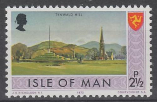 Poštová známka Ostrov Man 1973 Kostel na Tynwald Hill Mi# 16
