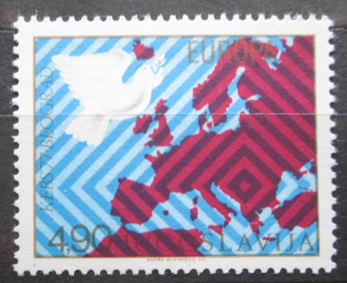 Poštová známka Juhoslávia 1977 Mapa Európy Mi# 1692