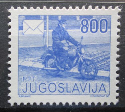 Poštová známka Juhoslávia 1989 Poš�ák na motorce Mi# 2360