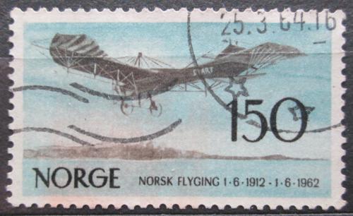 Poštová známka Nórsko 1962 Lietadlo Etrich Mi# 468