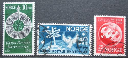 Poštové známky Nórsko 1949 UPU, 75. výroèie Mi# 344-46