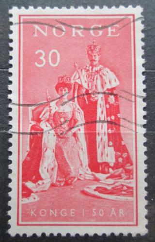 Poštová známka Nórsko 1955 Krá¾ovský pár Mi# 402