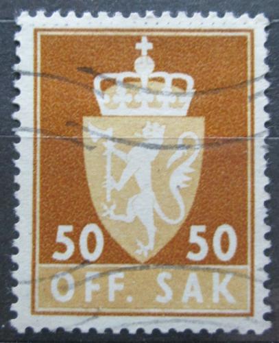 Poštová známka Nórsko 1957 Štátny znak, doplatná Mi# 77