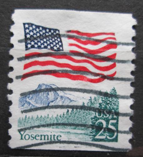 Poštová známka USA 1988 Statní vlajka a Yosemitský NP Mi# 1978