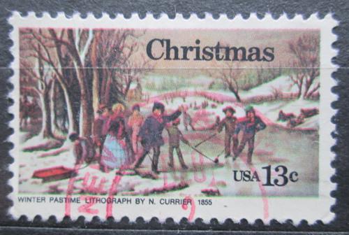 Poštová známka USA 1976 Vianoce, umenie, Nathaniel Currier Mi# 1288