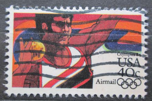 Poštová známka USA 1983 LOH Los Angeles, vrh koulí Mi# 1622 