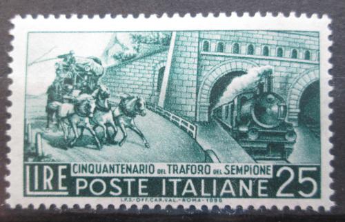 Poštová známka Taliansko 1956 Parní lokomotíva Mi# 966 Kat 7€