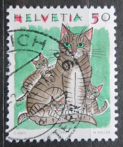 Poštová známka Švýcarsko 1990 Domácí maèka Mi# 1414