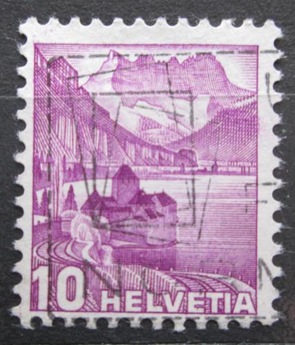 Poštová známka Švýcarsko 1936 Zámek Chillon Mi# 299