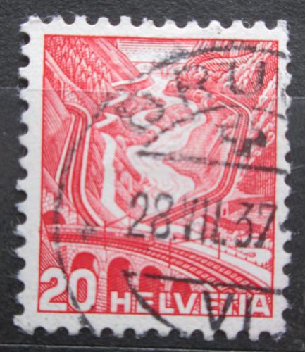 Poštová známka Švýcarsko 1936 Silnice svatého Gottharda Mi# 301