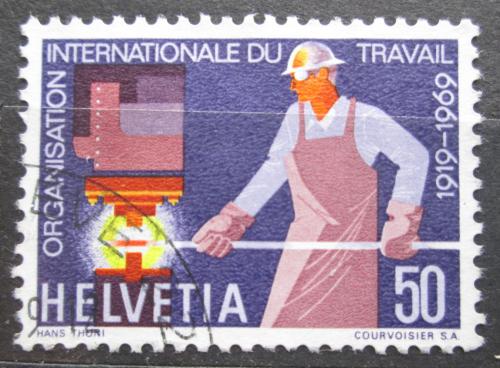 Poštová známka Švýcarsko 1969 ILO, 50. výroèie Mi# 913