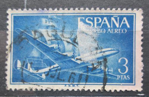 Poštová známka Španielsko 1956 Lietadlo Lockheed Super-Constellation 104 Mi# 1076