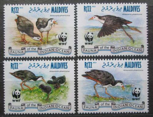 Poštové známky Maldivy 2013 Chøástal bìloprsý, WWF Mi# 4878-81 Kat 11€