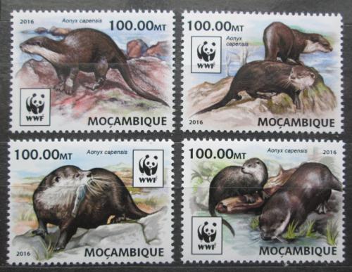 Poštové známky Mozambik 2016 Vydra africká, WWF Mi# 8884-87 Kat 16€