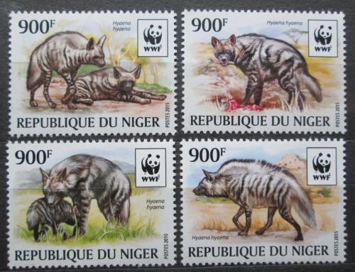 Poštové známky Niger 2015 Hyena žíhaná, WWF Mi# 3742-45 Kat 12€