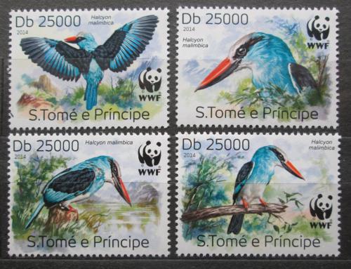 Poštové známky Svätý Tomáš 2014 Ledòáèek malimbijský, WWF Mi# 5659-62 Kat 10€