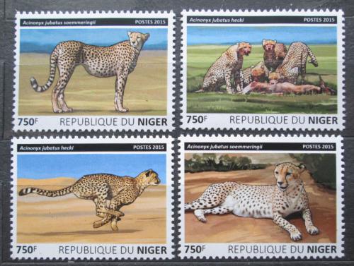 Poštové známky Niger 2015 Gepardi Mi# 3835-38 Kat 12€