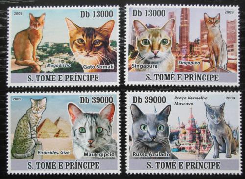 Poštové známky Svätý Tomáš 2009 Maèky Mi# 3809-12 Kat 10€