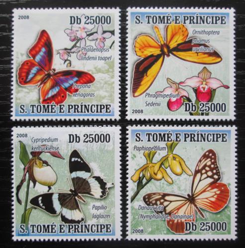 Poštové známky Svätý Tomáš 2008 Motýle Mi# 3634-37 Kat 12€