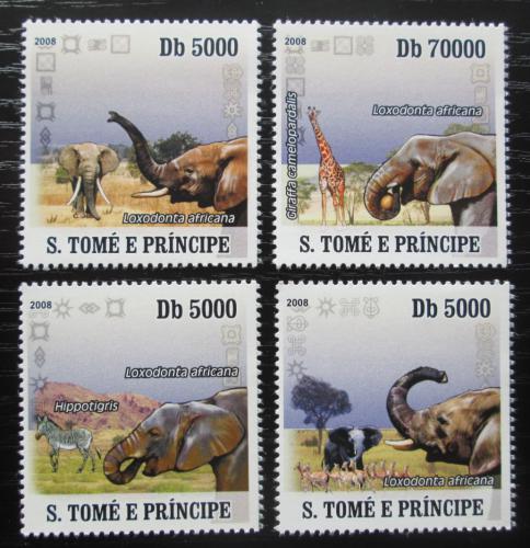 Poštové známky Svätý Tomáš 2008 Slon africký Mi# 3420-23 Kat 12€