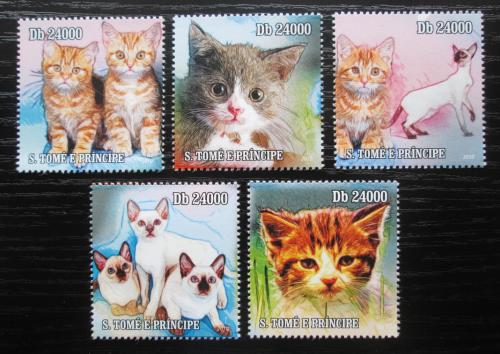 Poštové známky Svätý Tomáš 2010 Maèky Mi# 4610-14 Kat 12€