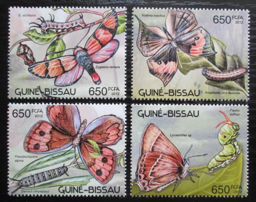 Poštové známky Guinea-Bissau 2012 Motýle Mi# 6182-85 Kat 10€