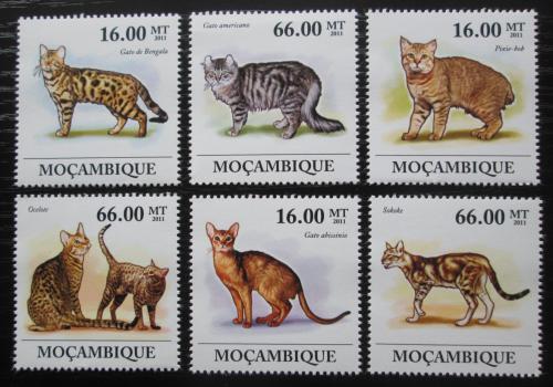 Poštové známky Mozambik 2011 Maèky Mi# 5344-49 Kat 23€
