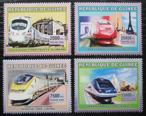Poštovní známky Guinea 2006 Moderní lokomotivy Mi# 4393-96 Kat 12€